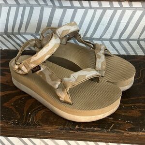 Teva Women's Beige Platform Sandals